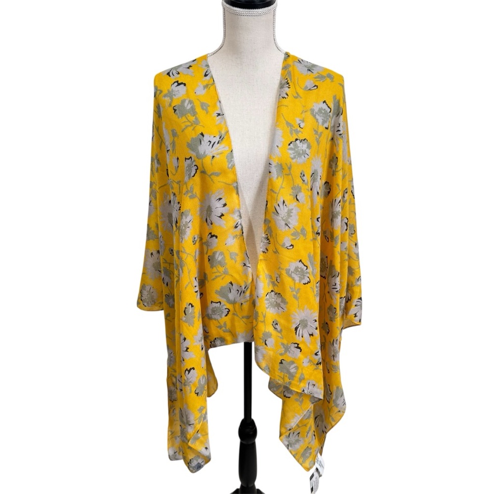 Eddie Bauer Floral Kimono Beach Swim Cover Up Resortwear Boho Lightweight Shawl